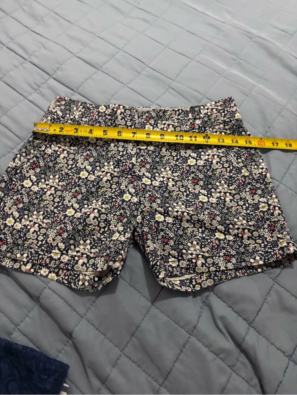J. Crew Navy Floral Print Flat-Front Shorts